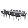 Table extensible en verre trempé "Piazza" - Gris graphite - 12 places