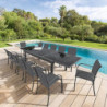Table extensible en verre trempé "Piazza" - Gris graphite - 12 places