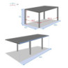 Table extensible en verre trempé "Piazza" - Gris graphite - 12 places