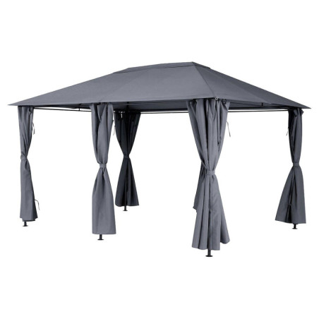 Jeu de 6 rideaux pour tonnelle "Santorini" - Gris ardoise - L 263 x H 190 cm
