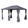 Jeu de 6 rideaux pour tonnelle "Santorini" - Gris ardoise - L 263 x H 190 cm