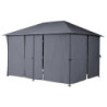 Jeu de 6 rideaux pour tonnelle "Santorini" - Gris ardoise - L 263 x H 190 cm