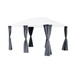 Jeu de 6 rideaux pour tonnelle "Santorini" - Gris ardoise - L 263 x H 190 cm