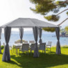 Jeu de 6 rideaux pour tonnelle "Santorini" - Gris ardoise - L 263 x H 190 cm