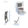 Lot de 4 chaises pliantes en aluminium "Essentia" - Bleu canard/Gris - L 45 x P 57 x H 90 cm
