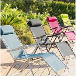 Fauteuil long de jardin "Silos" - Gris anthracite - L 64 x P 93 x H 110 cm