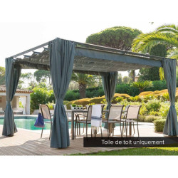 Toile pour tonnelle "Palmeira" - Gris ardoise - 3 x 4 m