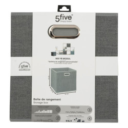 Boite rangement "Mix'N Modul" - Gris clair chiné - 31 x 31 cm