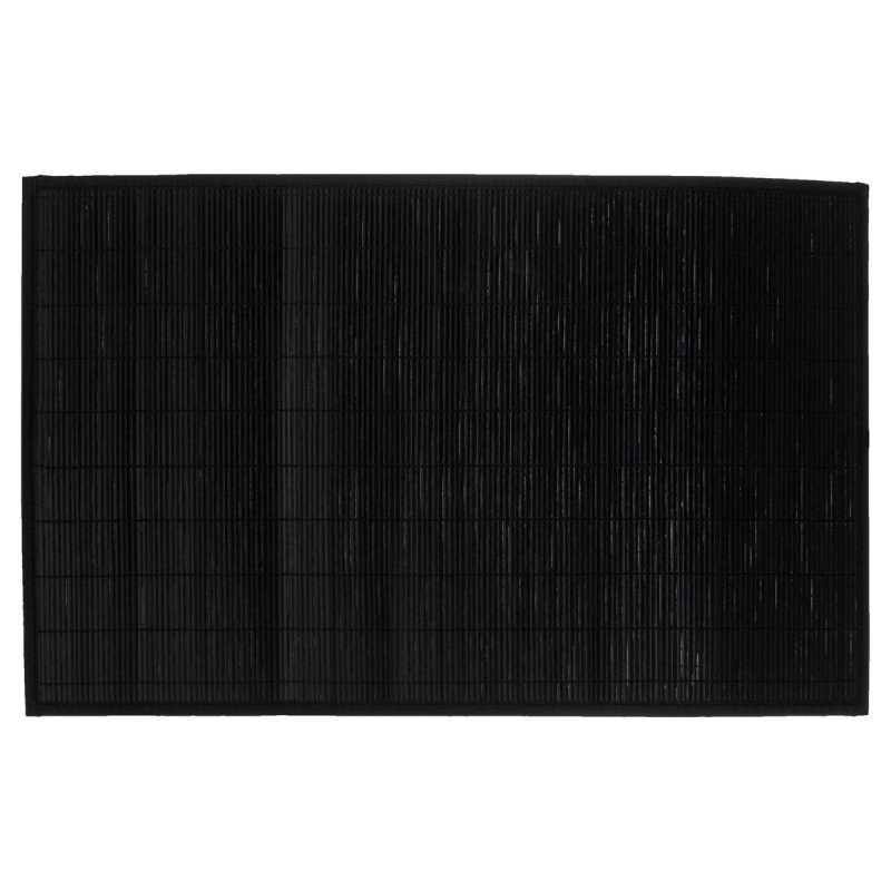 Tapis de bain lattes en bambou - Noir - l 120 x L 170 cm