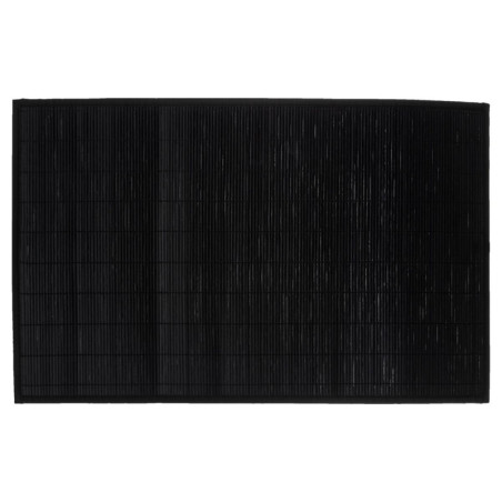 Tapis de bain lattes en bambou - Noir - l 120 x L 170 cm
