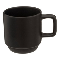 Coffret 4 tasses en bambou et faience "Modern wood" - Noir - 12 cl