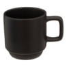 Coffret 4 tasses en bambou et faience "Modern wood" - Noir - 12 cl