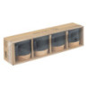 Coffret 4 tasses en bambou et faience "Modern wood" - Noir - 12 cl