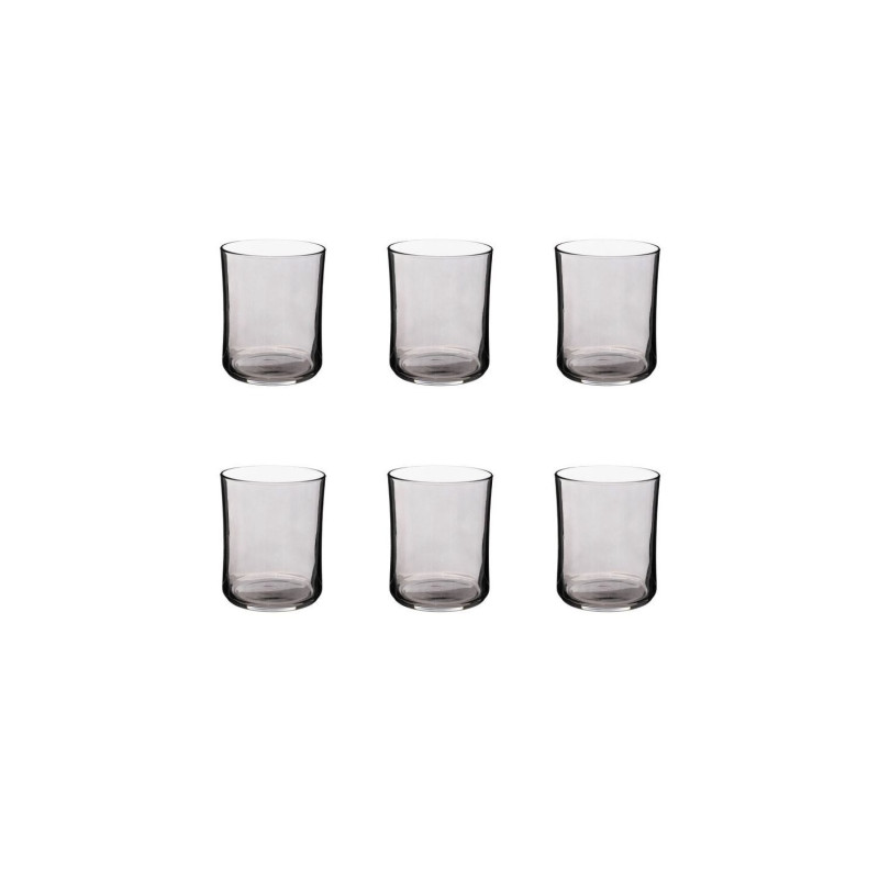Lot de 6 gobelets bas "Origines" - Gris transparent - 35 cl