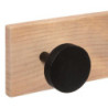 Patère murale à 6 crochets en bois - Beige/Noir - L 8 x P 7 x H 58 cm