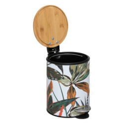 Poubelle en métal et bambou soft close "Palawan" - Multicolore - 3L