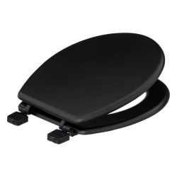 Abattant WC avec couvercle en bois laqué - Noir - L 37 x P 43cm