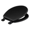 Abattant WC avec couvercle en bois laqué - Noir - L 37 x P 43cm