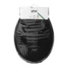 Abattant WC avec couvercle en bois laqué - Noir - L 37 x P 43cm