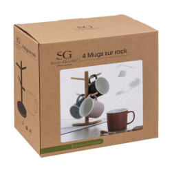 Lot de 4 mugs "Nature" - Multicolore - 38 cl