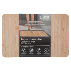 Tapis de bain en diatomite effet bambou - Beige - l 39 x L 60 cm