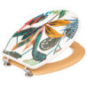 Abattant WC en bois et charnières en zinc "Palawan" - Multicolore - L 36 x P 42,5 cm