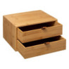 Boîte à 2 tiroirs en bambou "Tidy smart" - Marron clair - L 25 x H 14 cm