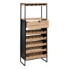 Meuble bar avec rack pour 25 bouteilles "Aliaj" - Noir/Beige - H 160 cm