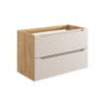 Meuble sous-vasque 90 cm - H 57 x L 90 x P 46 cm - Wavy Beige