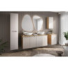 Miroir mural à Led en forme de galet - L 80 x l 57 cm - Lustro Impala