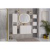 Miroir mural oval Led tactil - Cadre doré - L 90 x l 70 cm - Lustro Apollo