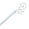 Tringle en métal réglable 120 à 210 cm - D 1,9 cm - Embout Arabesque - Blanc