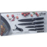 Ensemble 4 couteaux inox + 1 économe céramique - Noir