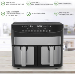 Airfryer XXL à double compartiments - 2 x 8L - 2400W