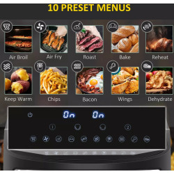 Airfryer XXL à double compartiments - 2 x 8L - 2400W