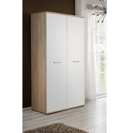 Armoire-penderie - DINO - 90 cm x 191 cm x 55 cm - Chêne et blanc