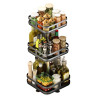 Etagère rotative multirangements H 59 cm x L 24 cm : épices, boîtes, flacons | Support carré 3 niveaux | Noir