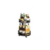 Etagère rotative multirangements H 43,5 cm x D 26 cm : épices, boîtes, flacons | Support rond 2 niveaux | Noir