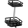 Etagère rotative multirangements 43,5 cm x L 24 cm : épices, boîtes, flacons | Support carré 2 niveaux | Noir