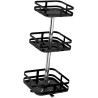Etagère rotative multirangements H 59 cm x L 24 cm : épices, boîtes, flacons | Support carré 3 niveaux | Noir