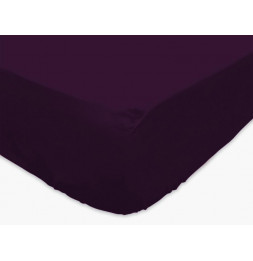 Drap housse - 160 x 200 cm - Violet - Coton et polyester