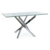 Table rectangulaire "Agis II" - Transparent/Chrome - L 140 x l 80 cm