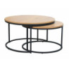 Set de 2 tables basse ronde "Atlanta III" - Noir - D 80 x H 45 cm