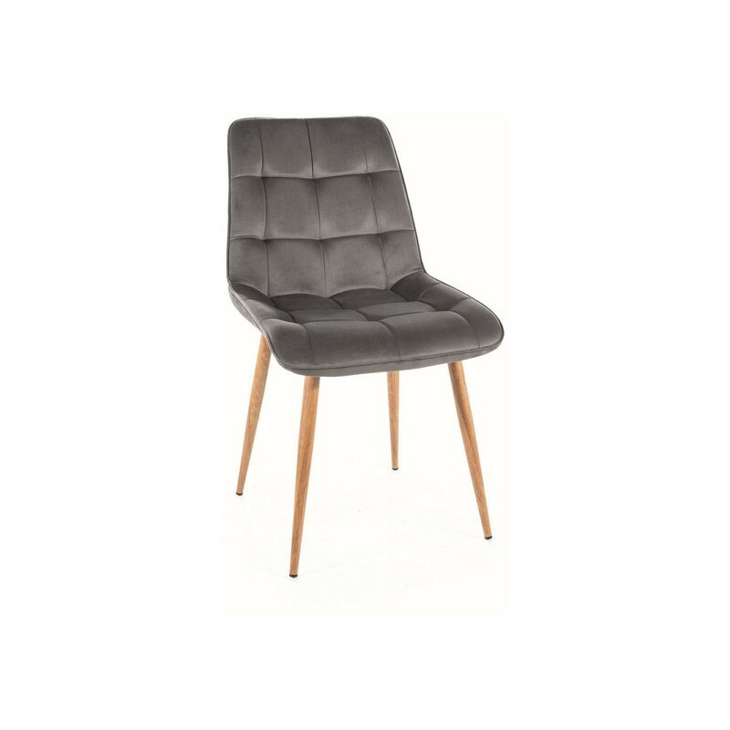 Chaise en velours "Chic D" - Velvet - Gris Foncé - l 50 x H 88 cm