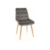 Chaise en velours "Chic D" - Velvet - Gris Foncé - l 50 x H 88 cm