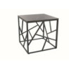 Table basse carré effet marbre "Escada B III" - Gris/Noir - L 55 x H 55 cm