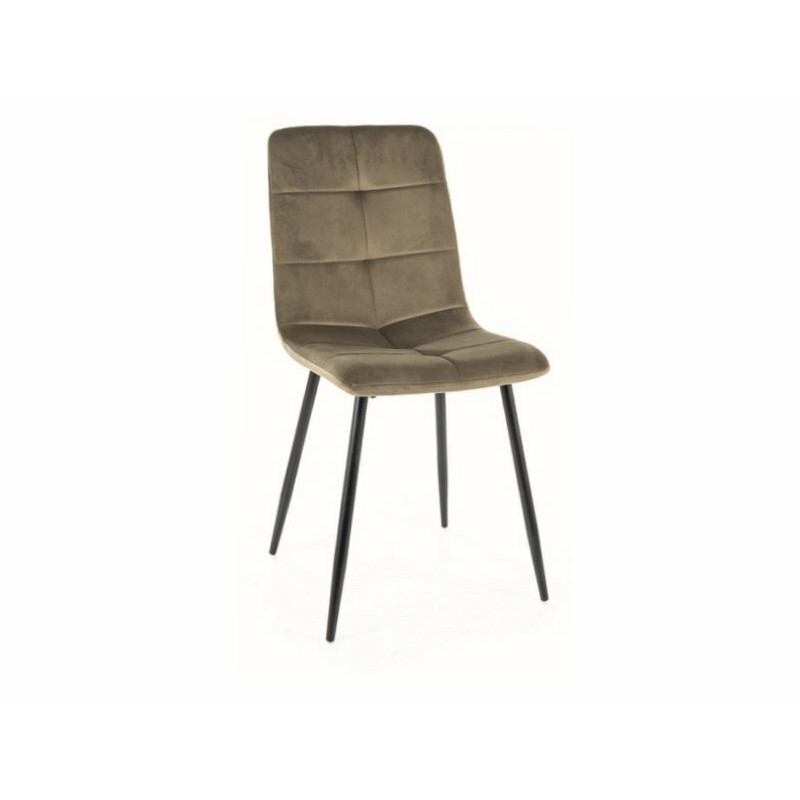 Chaise en velours "Ivo" - Velvet - Marron clair - l 45 x H 91 cm