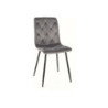 Chaise en velours "Jerry" - Velvet - Gris - l 45 x H 91 cm