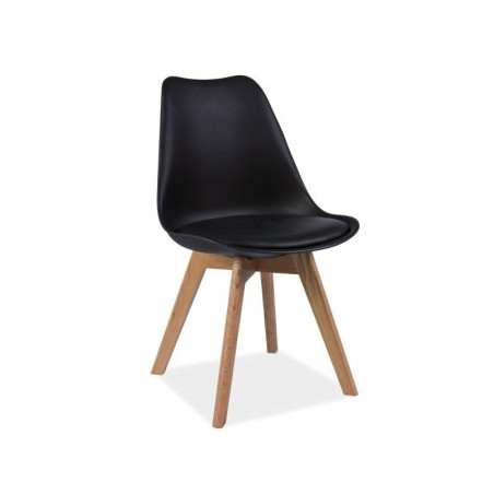 Chaise "Kris Buk" - Noir/Marron - l 49 x H 83 cm