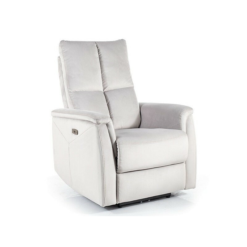 Fauteuil extensible en velours "Neptun" - Velvet - Gris clair - l 76 x H 96 cm